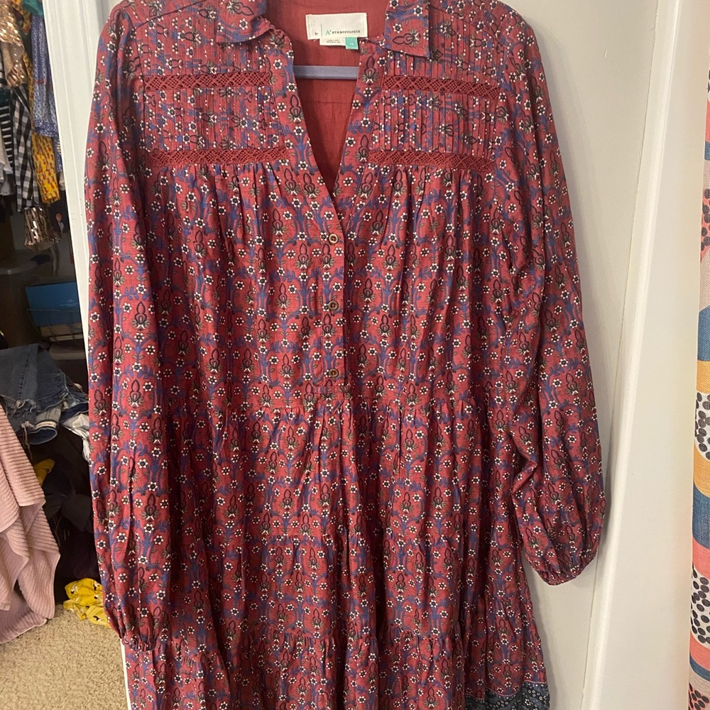 Beautiful Long Sleeve Dress from Anthropologie, size 1X, Worn Once
